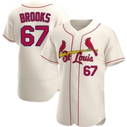 Aaron Brooks Men's St. Louis Cardinals Alternate Jersey - Cream Authentic