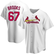 Aaron Brooks Men's St. Louis Cardinals Home Jersey - White Replica