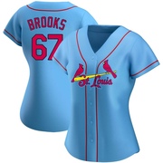 Aaron Brooks Women's St. Louis Cardinals Alternate Jersey - Light Blue Authentic