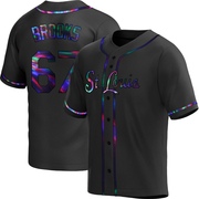 Aaron Brooks Youth St. Louis Cardinals Alternate Jersey - Black Holographic Replica