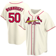 Adam Wainwright Men's St. Louis Cardinals Alternate Jersey - Cream Replica