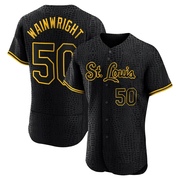 Adam Wainwright Men's St. Louis Cardinals Snake Skin City Jersey - Black Authentic