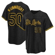 Adam Wainwright Men's St. Louis Cardinals Snake Skin City Jersey - Black Replica