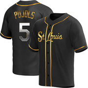 Albert Pujols Men's St. Louis Cardinals Alternate Jersey - Black Golden Replica