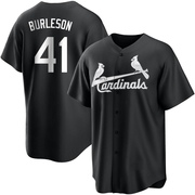 Alec Burleson Men's St. Louis Cardinals Jersey - Black/White Replica