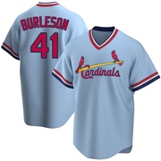 Alec Burleson Men's St. Louis Cardinals Road Cooperstown Collection Jersey - Light Blue Replica