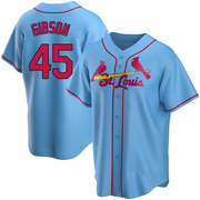 Bob Gibson Men's St. Louis Cardinals Alternate Jersey - Light Blue Replica