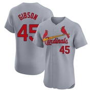 Bob Gibson Men's St. Louis Cardinals Road Jersey - Gray Elite