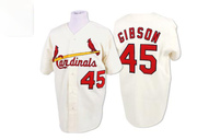 Bob Gibson Men's St. Louis Cardinals Throwback Jersey - Cream Replica