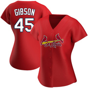 Bob Gibson Women's St. Louis Cardinals Alternate Jersey - Red Replica