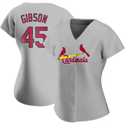 Bob Gibson Women's St. Louis Cardinals Road Jersey - Gray Authentic