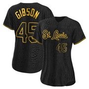 Bob Gibson Women's St. Louis Cardinals Snake Skin City Jersey - Black Replica