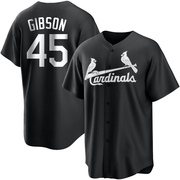 Bob Gibson Youth St. Louis Cardinals Jersey - Black/White Replica