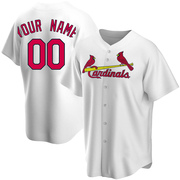 Custom Men's St. Louis Cardinals Home Jersey - White Replica