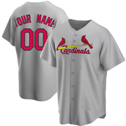 Custom Men's St. Louis Cardinals Road Jersey - Gray Replica