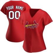 Custom Women's St. Louis Cardinals Alternate Jersey - Red Authentic