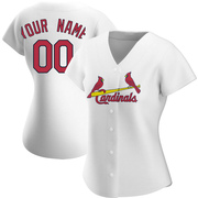 Custom Women's St. Louis Cardinals Home Jersey - White Replica