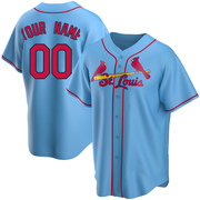 Custom Youth St. Louis Cardinals Alternate Jersey - Light Blue Replica