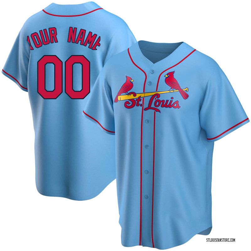 Custom Youth St. Louis Cardinals Alternate Jersey - Light Blue Replica