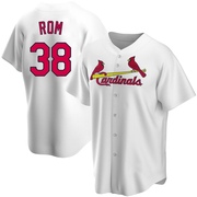 Drew Rom Men's St. Louis Cardinals Home Jersey - White Replica