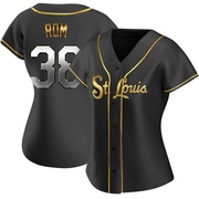 Drew Rom Women's St. Louis Cardinals Alternate Jersey - Black Golden Replica