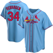 Drew VerHagen Men's St. Louis Cardinals Alternate Jersey - Light Blue Replica