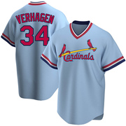 Drew VerHagen Men's St. Louis Cardinals Road Cooperstown Collection Jersey - Light Blue Replica