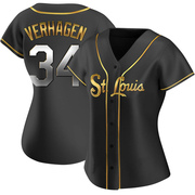 Drew VerHagen Women's St. Louis Cardinals Alternate Jersey - Black Golden Replica