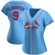 Enos Slaughter Women's St. Louis Cardinals Alternate Jersey - Light Blue Replica