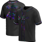 Ivan Herrera Men's St. Louis Cardinals Alternate Jersey - Black Holographic Replica