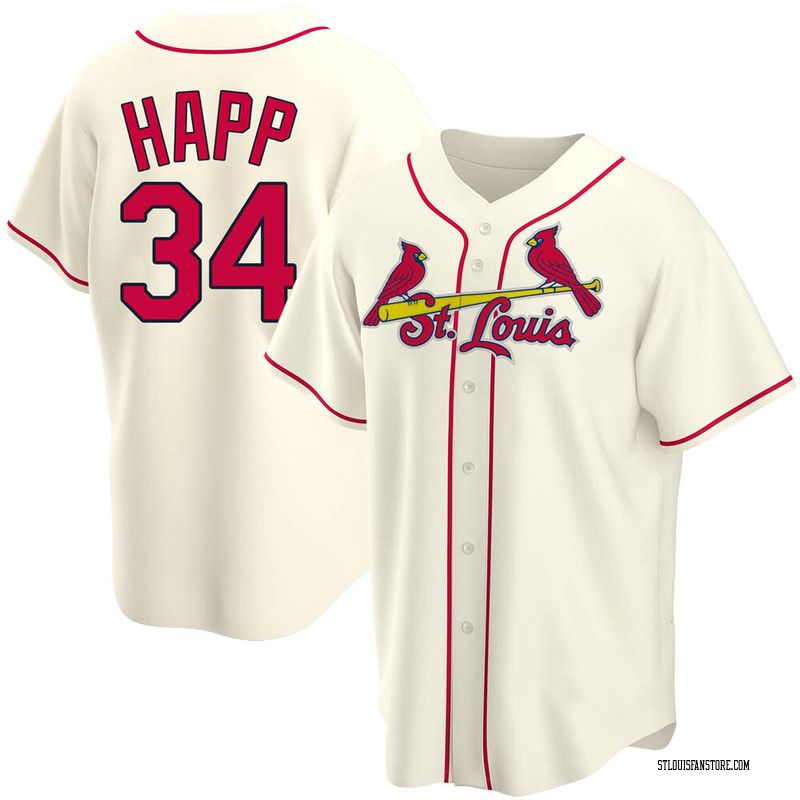 J.A. Happ Men's St. Louis Cardinals Alternate Jersey - Cream Replica