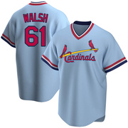 Jake Walsh Men's St. Louis Cardinals Road Cooperstown Collection Jersey - Light Blue Replica