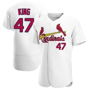 John King Men's St. Louis Cardinals Home Jersey - White Authentic