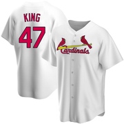 John King Men's St. Louis Cardinals Home Jersey - White Replica