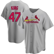 John King Men's St. Louis Cardinals Road Jersey - Gray Replica