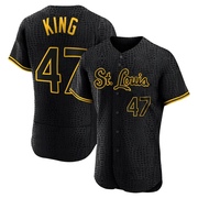 John King Men's St. Louis Cardinals Snake Skin City Jersey - Black Authentic