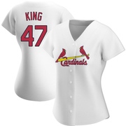 John King Women's St. Louis Cardinals Home Jersey - White Authentic