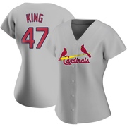 John King Women's St. Louis Cardinals Road Jersey - Gray Replica