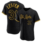 Jon Lester Men's St. Louis Cardinals Snake Skin City Jersey - Black Authentic