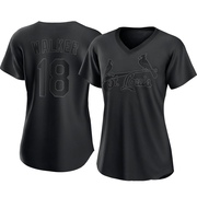 Jordan Walker Women's St. Louis Cardinals Pitch Fashion Jersey - Black Replica