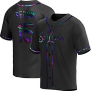 Jose Fermin Men's St. Louis Cardinals Alternate Jersey - Black Holographic Replica