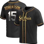 Kramer Robertson Men's St. Louis Cardinals Alternate Jersey - Black Golden Replica