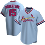 Kramer Robertson Men's St. Louis Cardinals Road Cooperstown Collection Jersey - Light Blue Replica