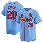 Lou Brock Men's St. Louis Cardinals Alternate Jersey - Light Blue Limited