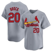 Lou Brock Men's St. Louis Cardinals Away Jersey - Gray Limited