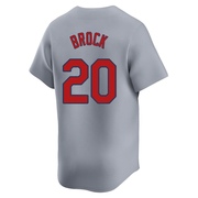 Lou Brock Men's St. Louis Cardinals Away Jersey - Gray Limited