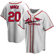 Lou Brock Men's St. Louis Cardinals Home Cooperstown Collection Jersey - White