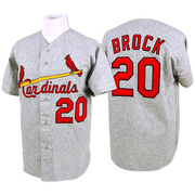 Lou Brock Men's St. Louis Cardinals Throwback Jersey - Grey Replica