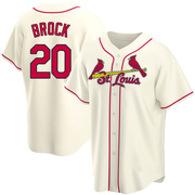 Lou Brock Youth St. Louis Cardinals Alternate Jersey - Cream Replica