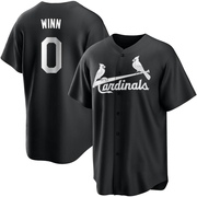 Masyn Winn Men's St. Louis Cardinals Jersey - Black/White Replica